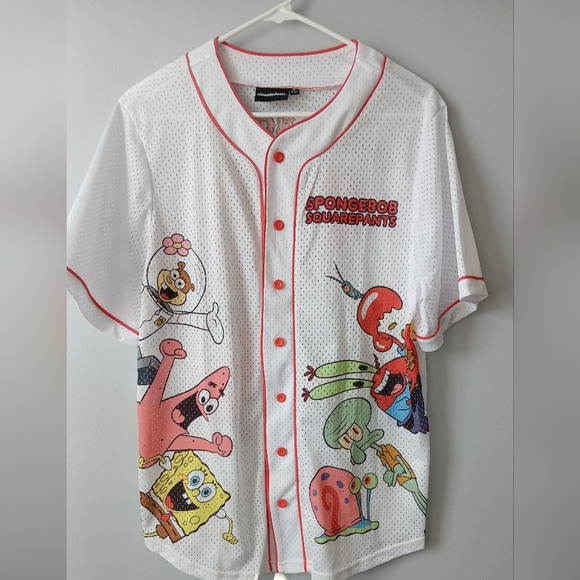 Nickelodeon SpongeBob SquarePants Women's Medium White Baseball Jersey - Picture 1 of 2